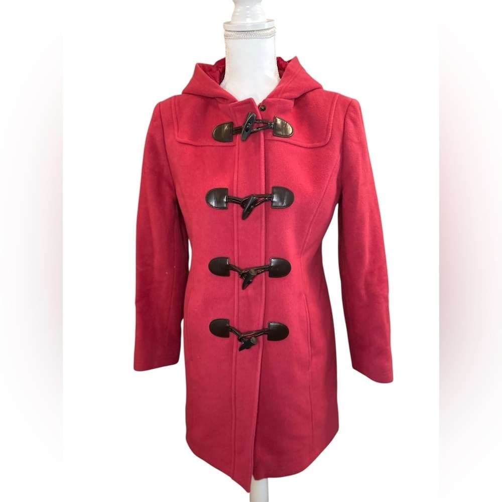 L.L.Bean Wool Duffle Coat Pink Hooded Toggle Women’s 4P Petite